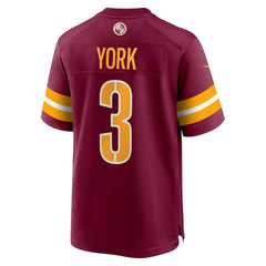 NFL Cade York Washington Commanders Game Jersey - Burgundy