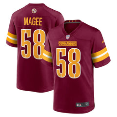 NFL Jordan Magee Washington Commanders Game Jersey - Burgundy