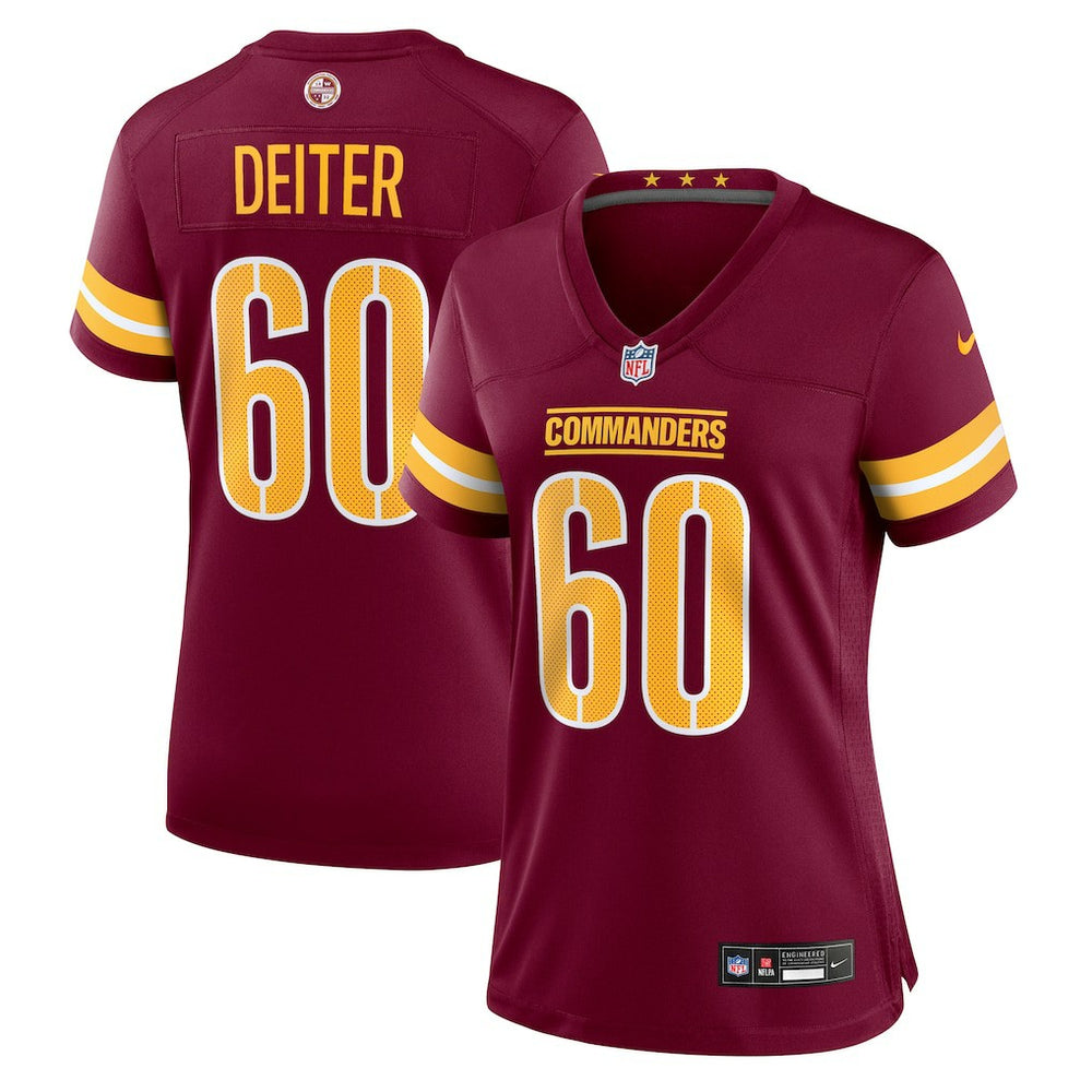 NFL Michael Deiter Washington Commanders Women's Team Game Jersey - Burgundy