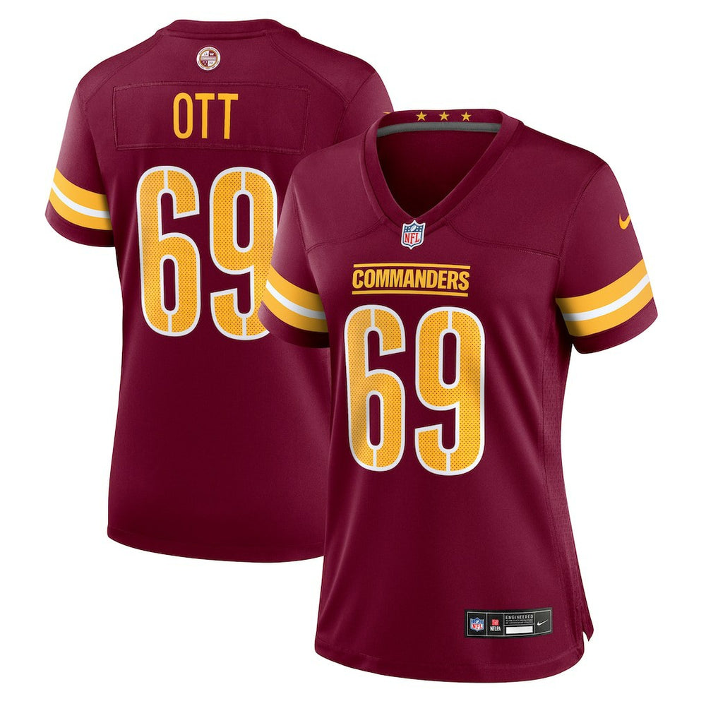 NFL Tyler Ott Washington Commanders Women's Team Game Jersey - Burgundy