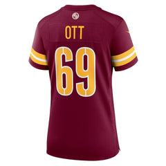 NFL Tyler Ott Washington Commanders Women's Team Game Jersey - Burgundy