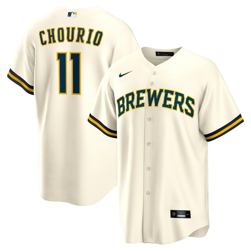 MLB Jackson Chourio Milwaukee Brewers Nike Home Replica Jersey - Cream