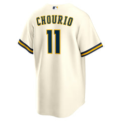 MLB Jackson Chourio Milwaukee Brewers Nike Home Replica Jersey - Cream