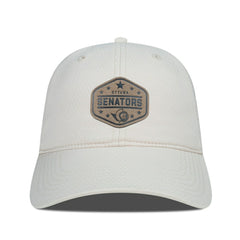 NHL Ottawa Senators Men's Levelwear Faux Leather Patch Unstructured Adjustable Hat - Cream