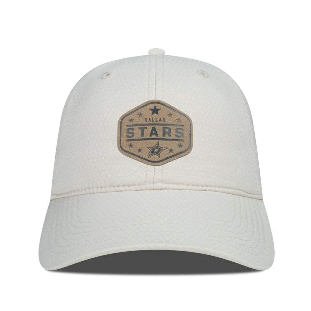 NHL Dallas Stars Men's Levelwear Faux Leather Patch Unstructured Adjustable Hat - Cream