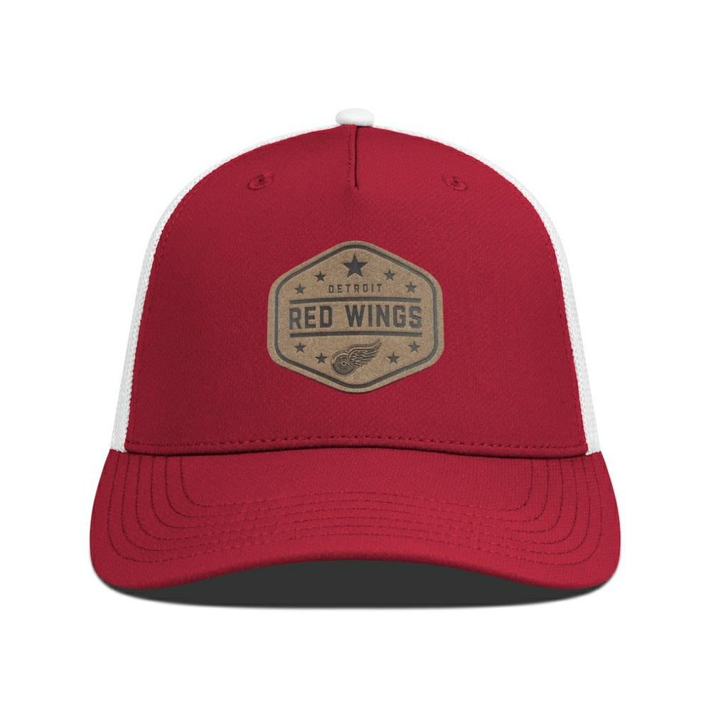 NHL Detroit Red Wings Men's Levelwear Faux Leather Patch Structured Adjustable Hat - Red
