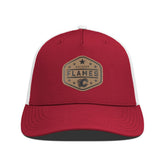 NHL Calgary Flames Men's Levelwear Faux Leather Patch Structured Adjustable Hat - Red