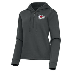 Kansas City Chiefs Antigua Women's Contemporary Quarter-Zip Hoodie Pewter