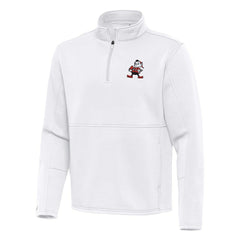 Cleveland Browns Antigua Twist Quarter-Zip Pullover Jacket White