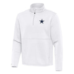 Dallas Cowboys Antigua Twist Quarter-Zip Pullover Jacket White