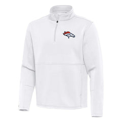 Denver Broncos Antigua Twist Quarter-Zip Pullover Jacket White