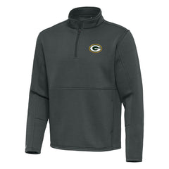 Green Bay Packers Antigua Twist Quarter-Zip Pullover Jacket Pewter