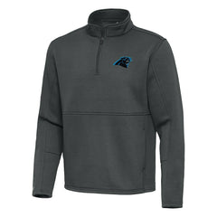 Carolina Panthers Antigua Twist Quarter-Zip Pullover Jacket Pewter