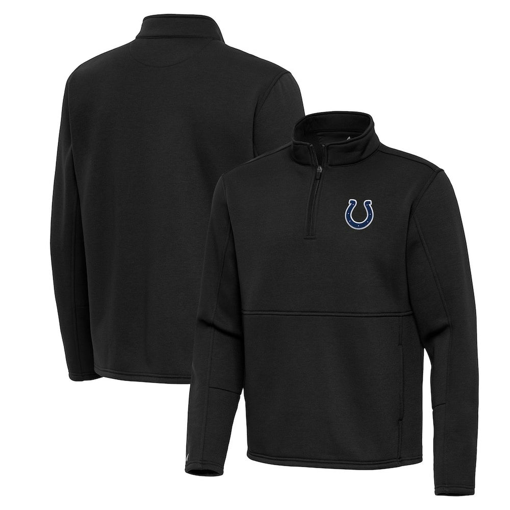 Indianapolis Colts Antigua Twist Quarter-Zip Pullover Jacket Black
