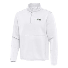New York Jets Antigua Twist Quarter-Zip Pullover Jacket White