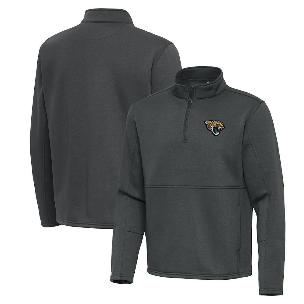 Jacksonville Jaguars Antigua Twist Quarter-Zip Pullover Jacket Pewter
