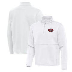San Francisco 49ers Antigua Twist Quarter-Zip Pullover Jacket White