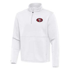 San Francisco 49ers Antigua Twist Quarter-Zip Pullover Jacket White