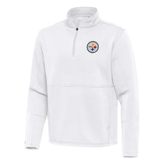 Pittsburgh Steelers Antigua Twist Quarter-Zip Pullover Jacket White