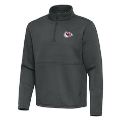 Kansas City Chiefs Antigua Twist Quarter-Zip Pullover Jacket Pewter