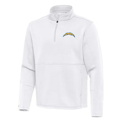 Los Angeles Chargers Antigua Twist Quarter-Zip Pullover Jacket White