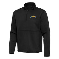 Los Angeles Chargers Antigua Twist Quarter-Zip Pullover Jacket Black
