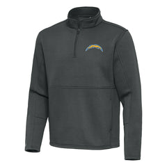 Los Angeles Chargers Antigua Twist Quarter-Zip Pullover Jacket Pewter