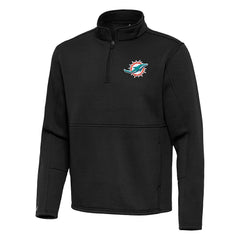 Miami Dolphins Antigua Twist Quarter-Zip Pullover Jacket Black