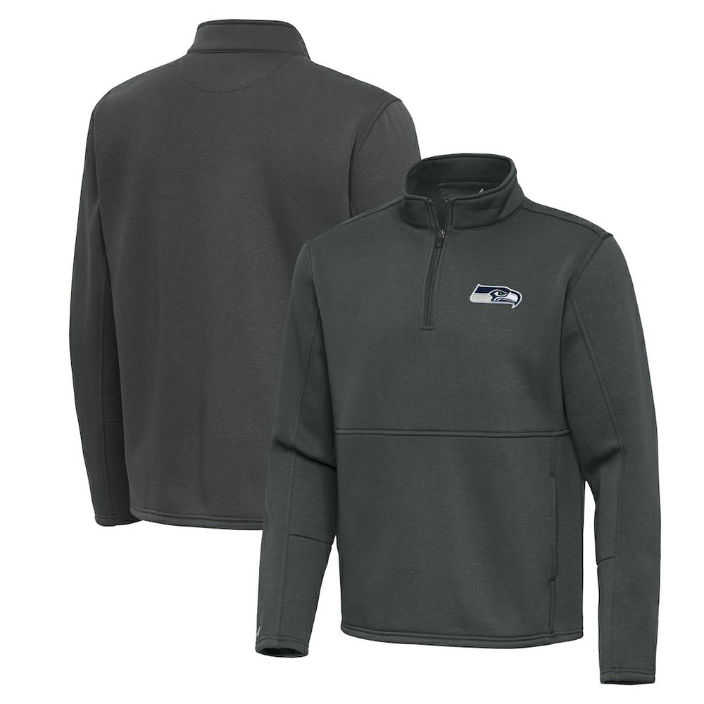 Seattle Seahawks Antigua Twist Quarter-Zip Pullover Jacket Pewter