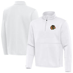 NHL Chicago Blackhawks Antigua Twist Quarter-Zip Pullover Jacket - White