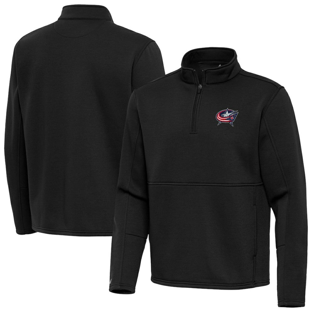 NHL Columbus Blue Jackets Antigua Twist Quarter-Zip Pullover Jacket - Black