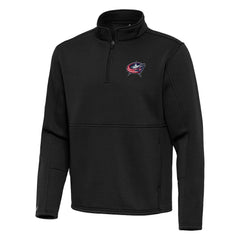 NHL Columbus Blue Jackets Antigua Twist Quarter-Zip Pullover Jacket - Black