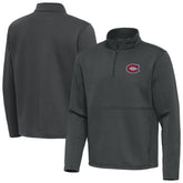 NHL Montreal Canadiens Antigua Twist Quarter-Zip Pullover Jacket - Pewter