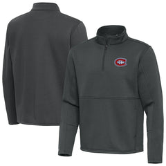 NHL Montreal Canadiens Antigua Twist Quarter-Zip Pullover Jacket - Pewter