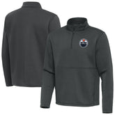 NHL Edmonton Oilers Antigua Twist Quarter-Zip Pullover Jacket - Pewter