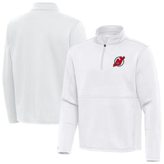 NHL New Jersey Devils Antigua Twist Quarter-Zip Pullover Jacket - White