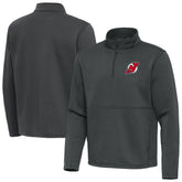 NHL New Jersey Devils Antigua Twist Quarter-Zip Pullover Jacket - Pewter