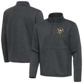 NHL Pittsburgh Penguins Antigua Twist Quarter-Zip Pullover Jacket - Pewter