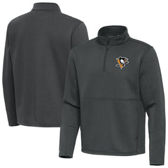 NHL Pittsburgh Penguins Antigua Twist Quarter-Zip Pullover Jacket - Pewter