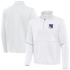 NHL New York Rangers Antigua Twist Quarter-Zip Pullover Jacket - White