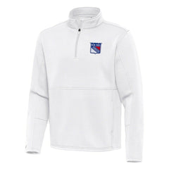 NHL New York Rangers Antigua Twist Quarter-Zip Pullover Jacket - White