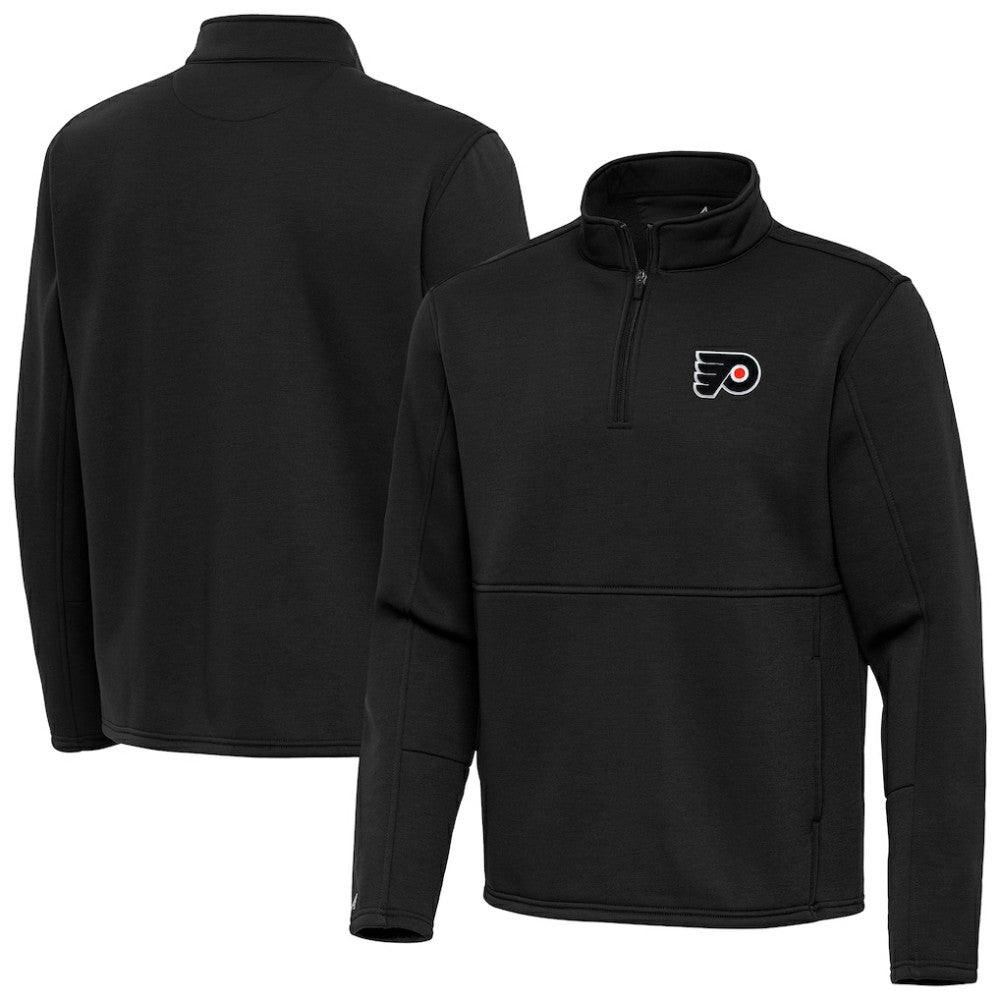 NHL Philadelphia Flyers Antigua Twist Quarter-Zip Pullover Jacket - Black