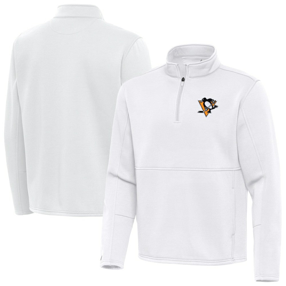 NHL Pittsburgh Penguins Antigua Twist Quarter-Zip Pullover Jacket - White