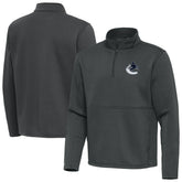 NHL Vancouver Canucks Antigua Twist Quarter-Zip Pullover Jacket - Pewter