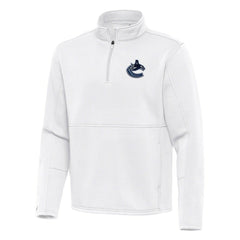 NHL Vancouver Canucks Antigua Twist Quarter-Zip Pullover Jacket - White