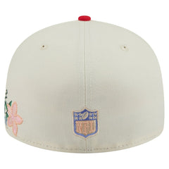 Kansas City Chiefs New Era Tonal Floral 59FIFTY Fitted Hat Cream/Red