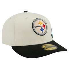 Pittsburgh Steelers New Era Tonal Floral 59FIFTY Fitted Hat Cream/Black