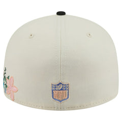 Pittsburgh Steelers New Era Tonal Floral 59FIFTY Fitted Hat Cream/Black