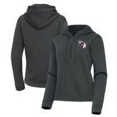 Cleveland Guardians Antigua Women's Contemporary Quarter-Zip Hoodie - Pewter Hoodies
