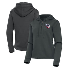 Cleveland Guardians Antigua Women's Contemporary Quarter-Zip Hoodie - Pewter Hoodies